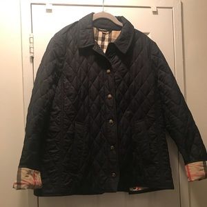 Navy Blue Quilted Burberry Jacket